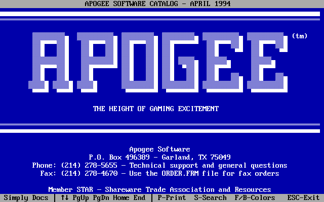 Apogee Software catalog