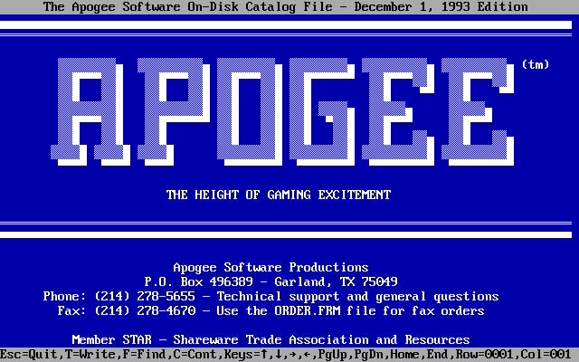 Apogee Software catalog