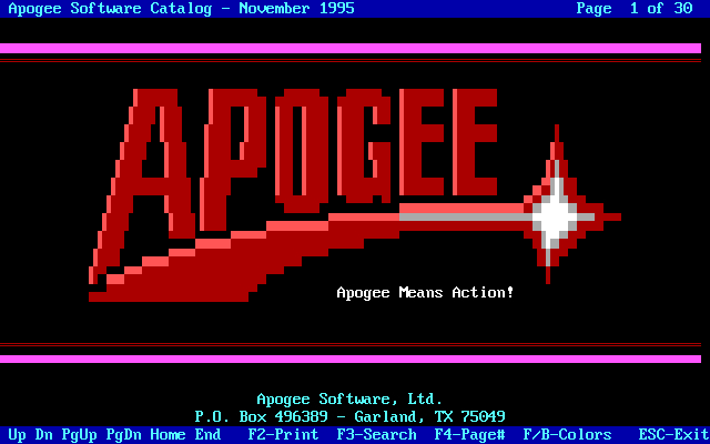 Apogee Software catalog