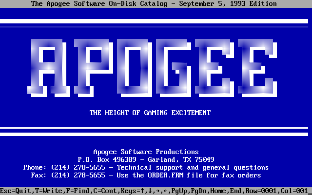 Apogee Software catalog