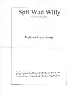 Spit Wad Willy game manual