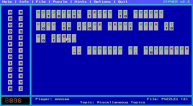 Cipher screenshot
