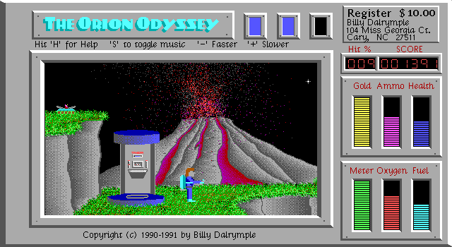 Orion Odyssey, The screenshot